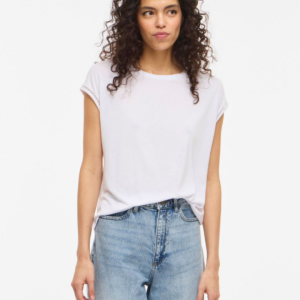 Camiseta blanca detalle mangas – VILA
