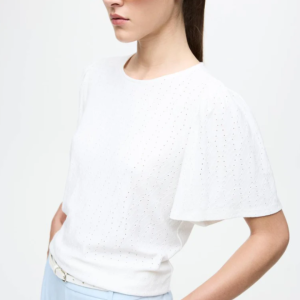 Camiseta calada blanca mangas mariposa – VILA