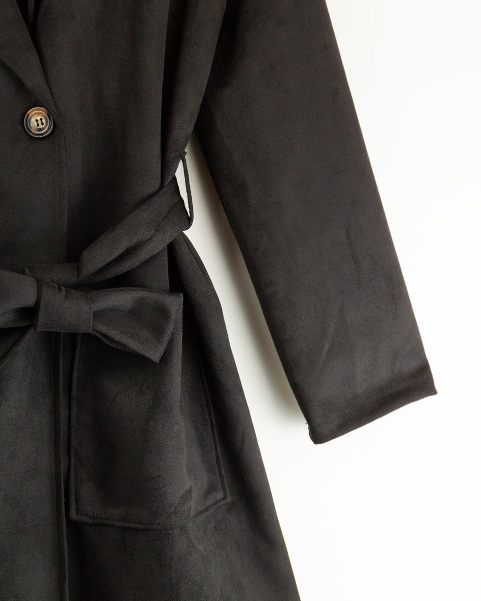 Gabardina de ante negra – Ouka - Imagen 3