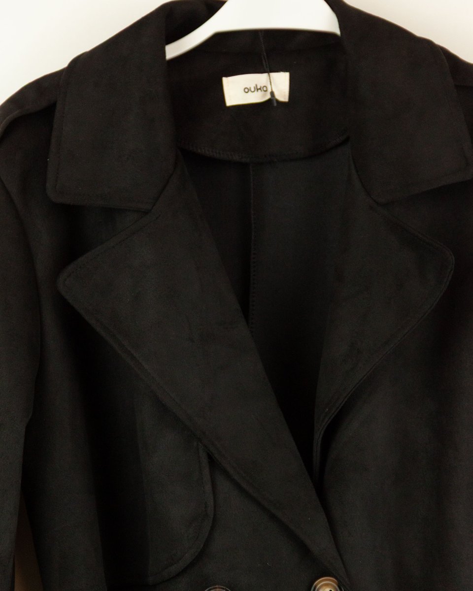 Gabardina de ante negra – Ouka - Imagen 4